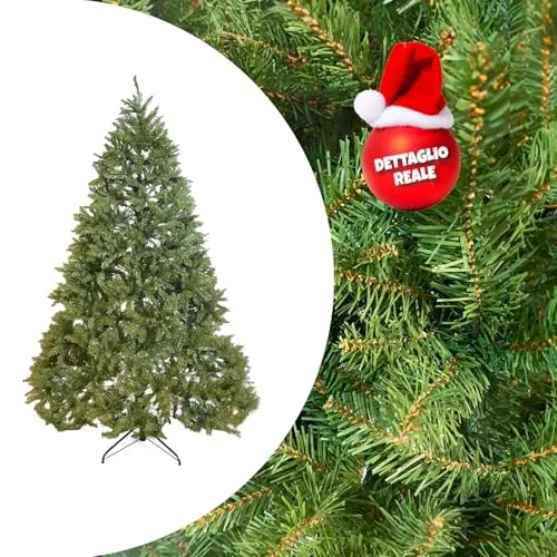 GIODICART Kensington albero Natale artificiale 180 cm 1355 rami