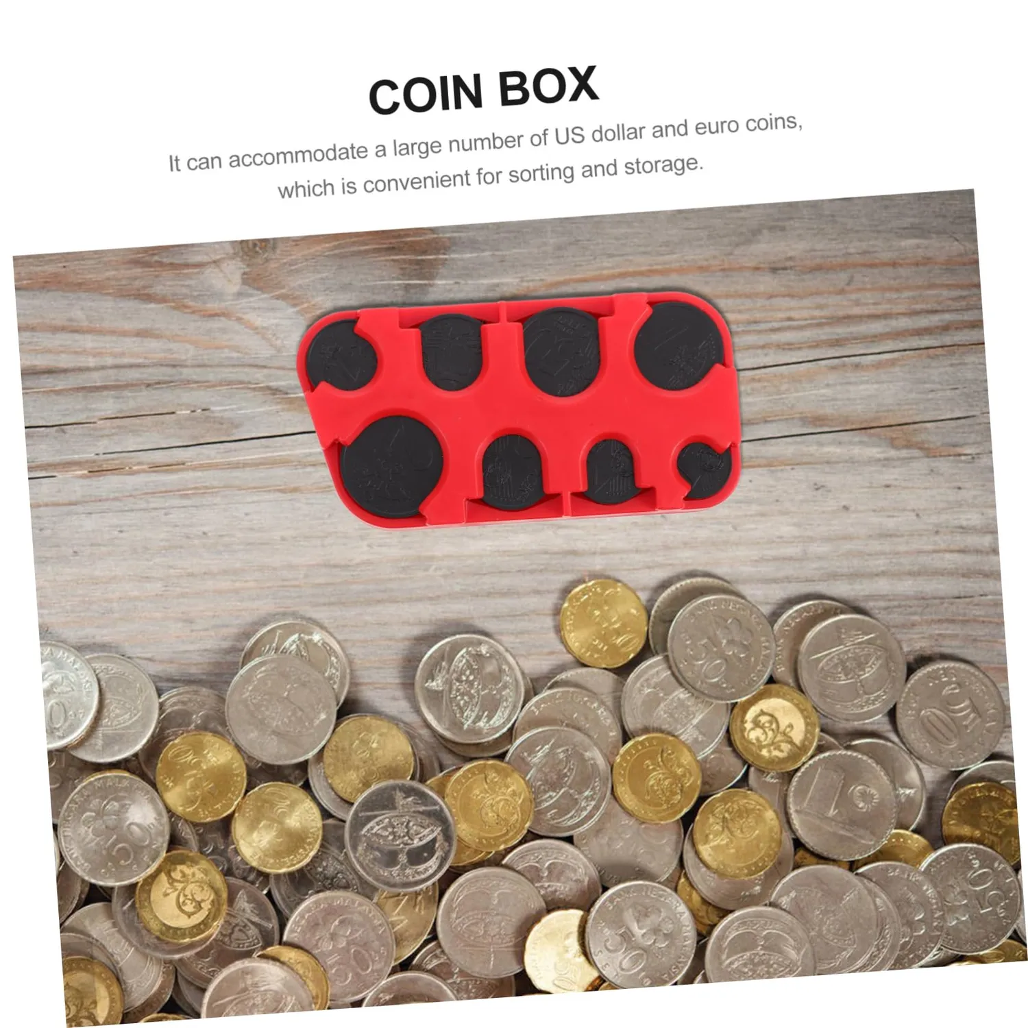 Angoily Porta Monete PP Rosso Scomparti Euro Dollari