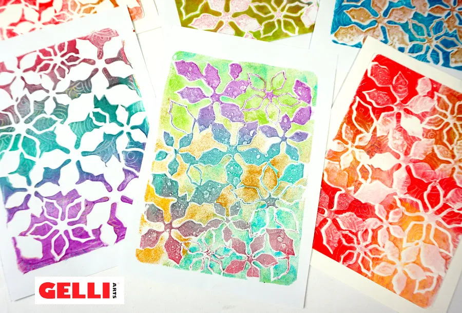 Gelli Arts Poinsettia stencil 13x18 cm mylar stella di Natale