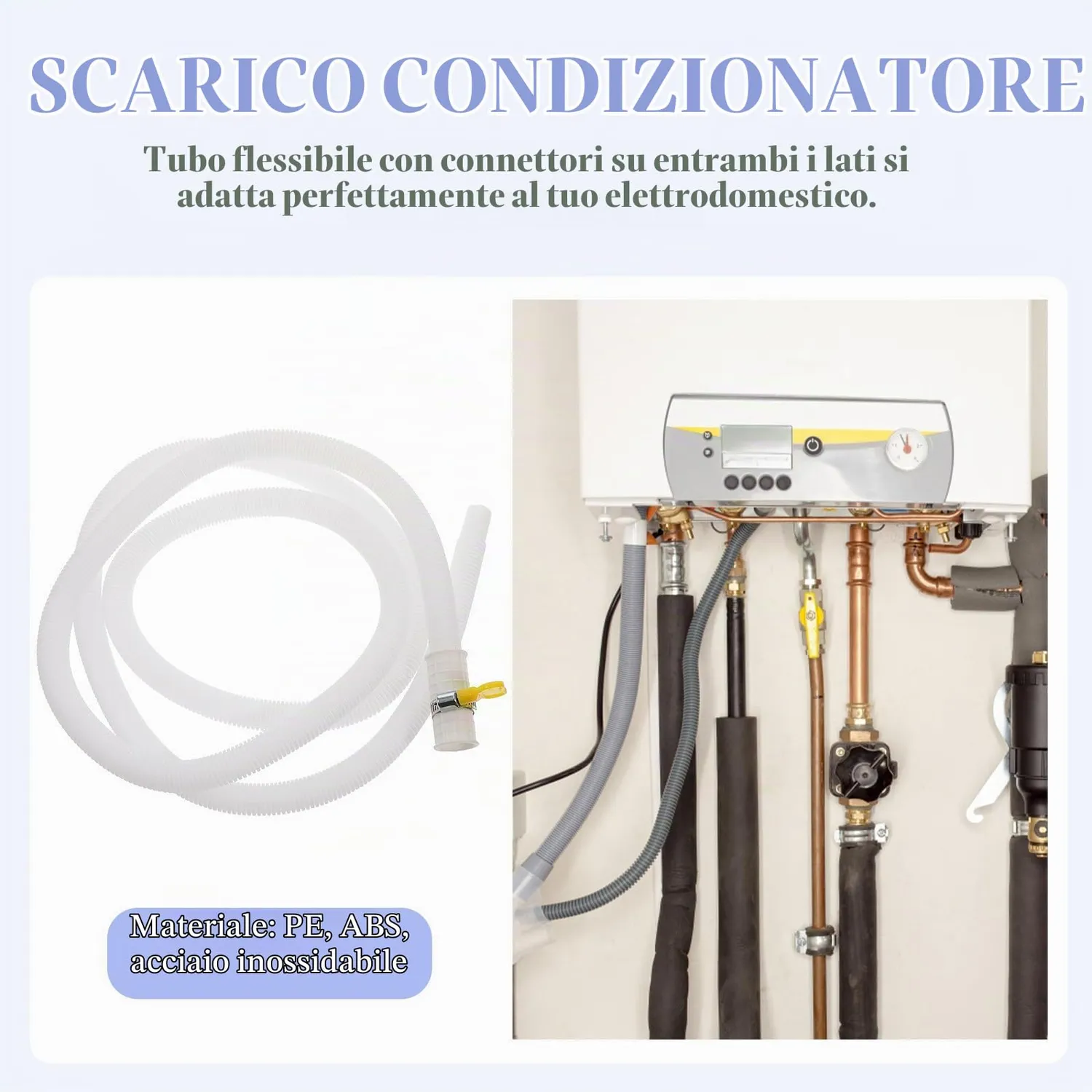 Angoily Tubo Scarico Condizionatore Flessibile 3 m Universale