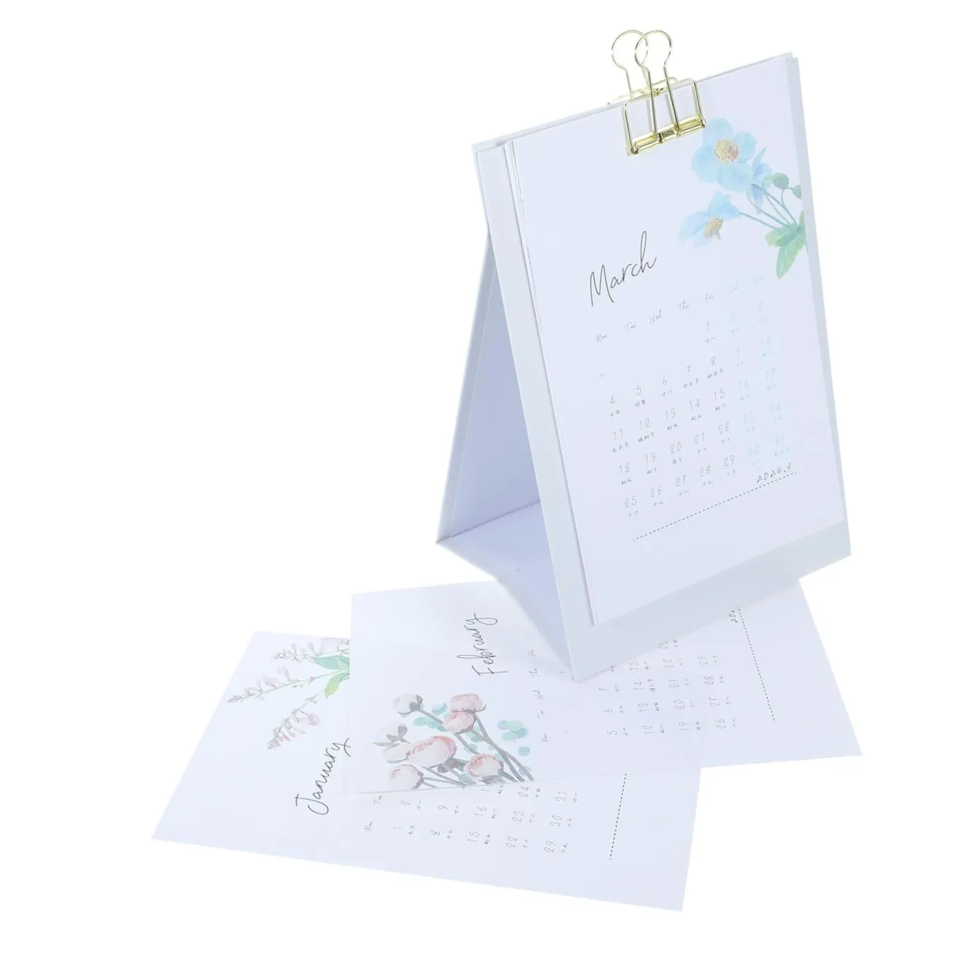 Angoily Calendario da Tavolo Mensile Piccolo Carta