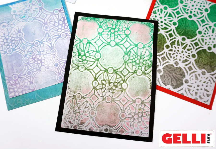 Gelli Arts Edelweiss stencil Marsha Valk 13x18 cm fiori