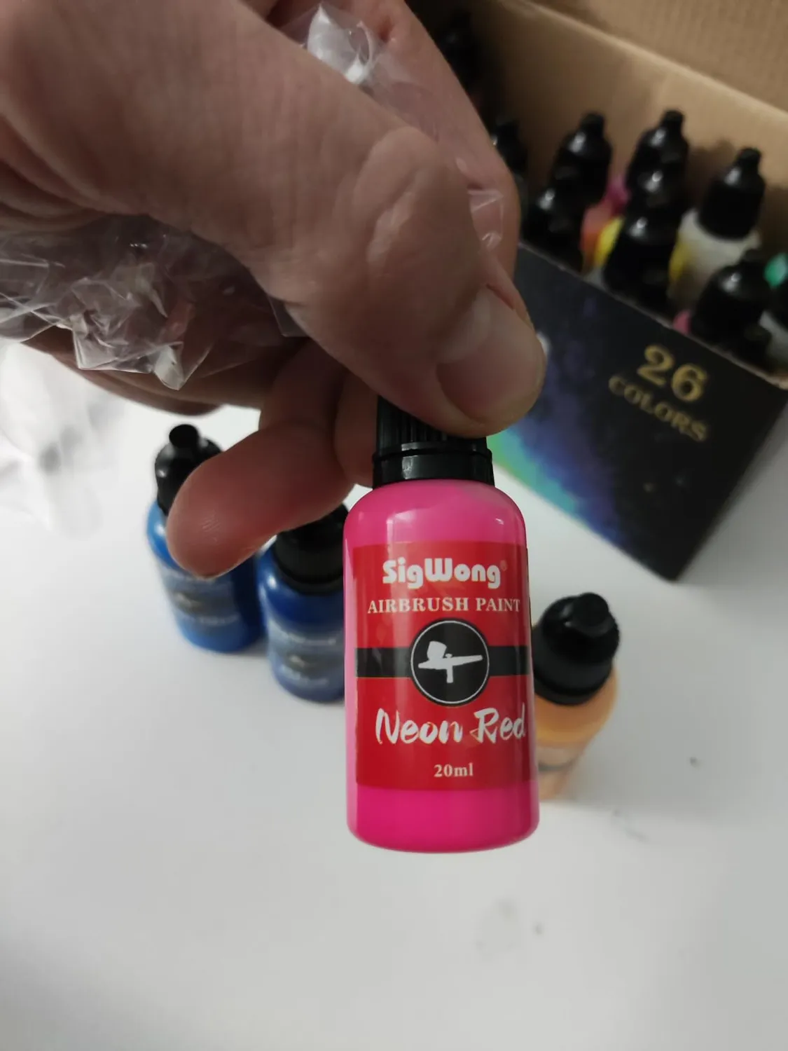 Sigwong Set 26 Colori Acrilici per Aerografo 20ml metallizzati