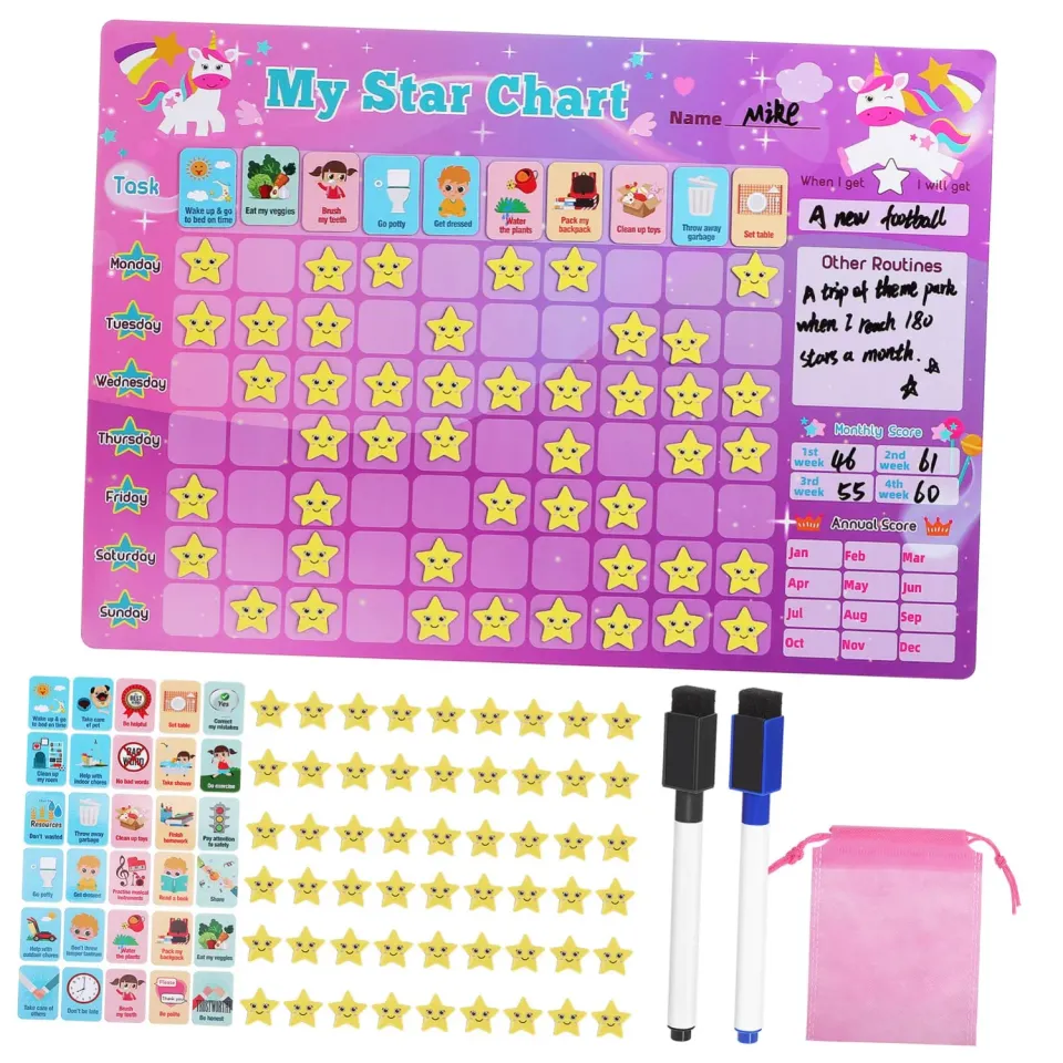 Angoily Tabella Magnetica Ricompense Bambini 42x29,6 cm Colorata
