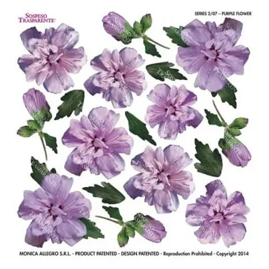Sospeso Purple Flower foglio stampato fiori viola
