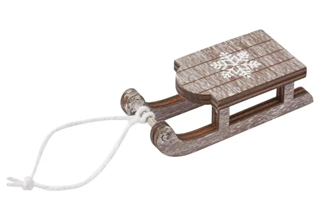 Deco Foam 3863594 Slitta Legno Miniatura 6,5 cm Grezza