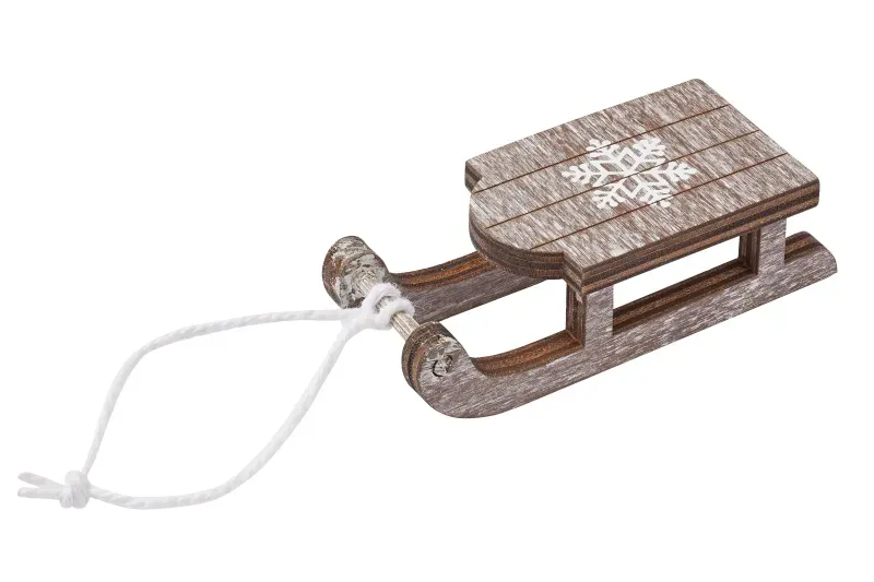 Deco Foam 3863594 Slitta Legno Miniatura 6,5 cm Grezza
