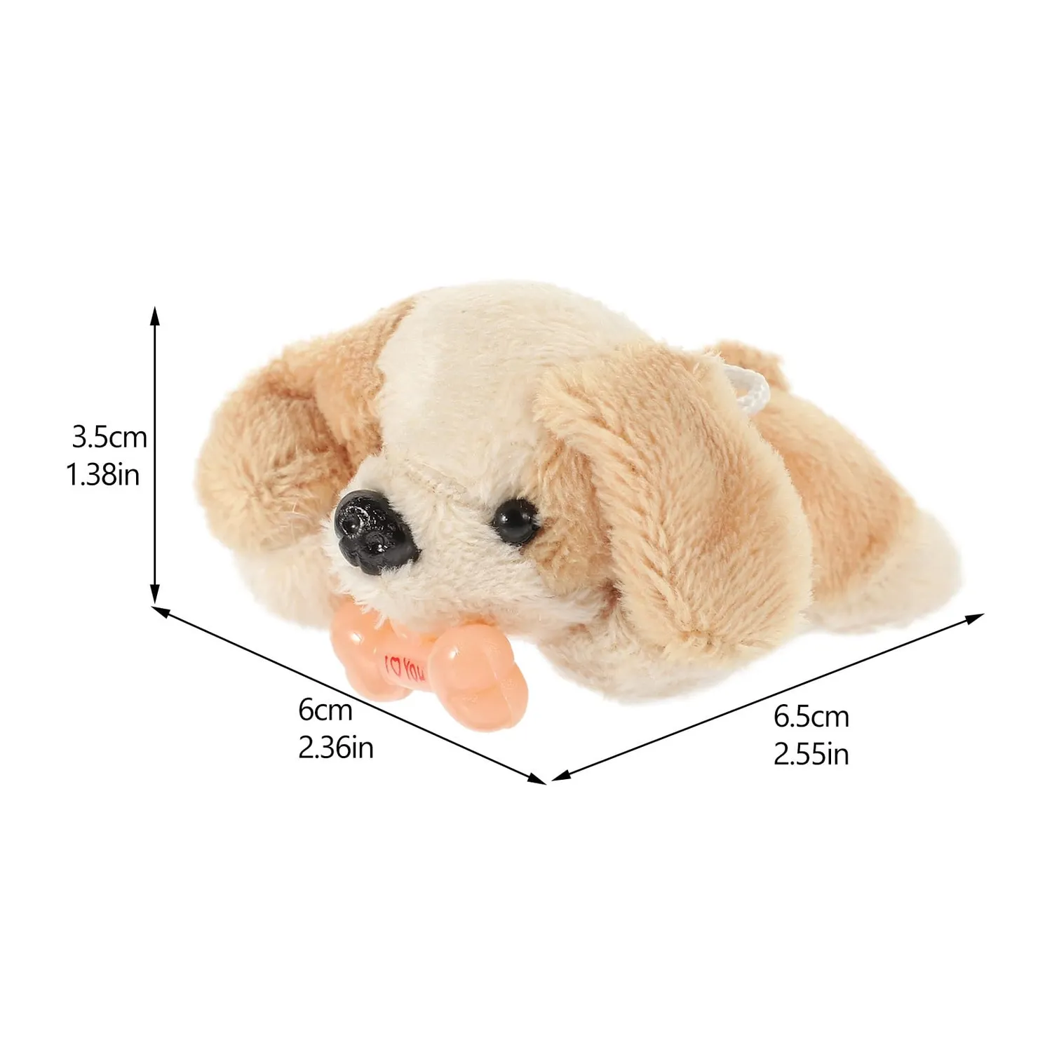 Angoily Portachiavi Peluche Cane Grigio Morbido 6,5 cm