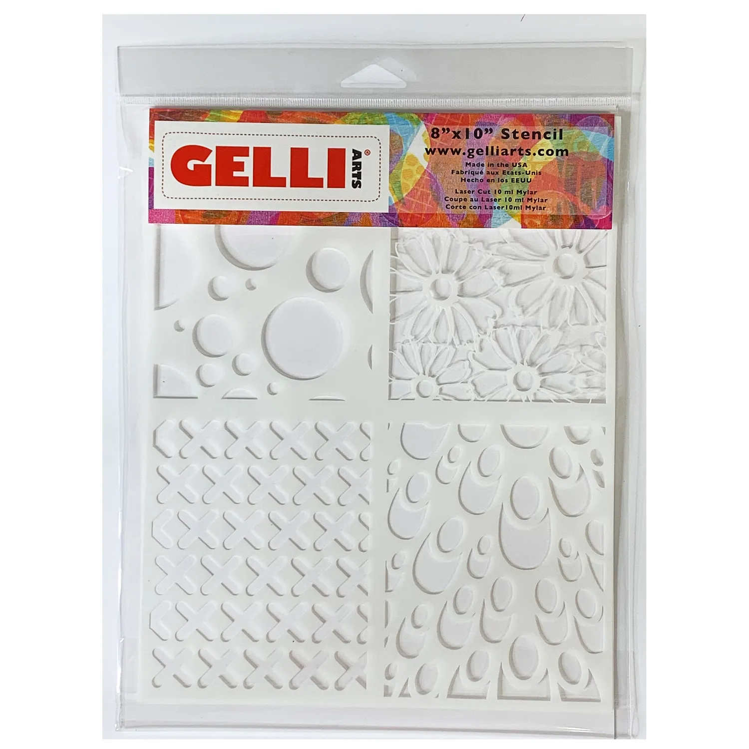 Gelli Arts Multi-Design stencil gel printing 4 fantasie
