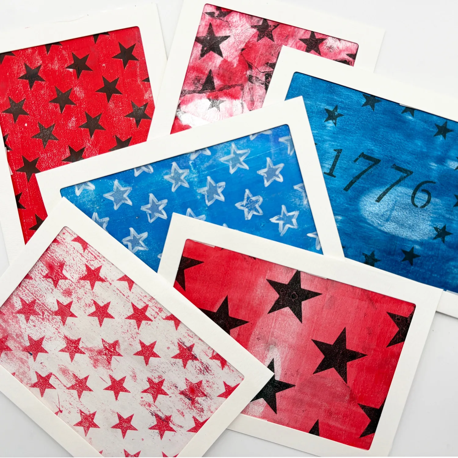 Gelli Arts First Flag & Stars image transfer 20 fogli