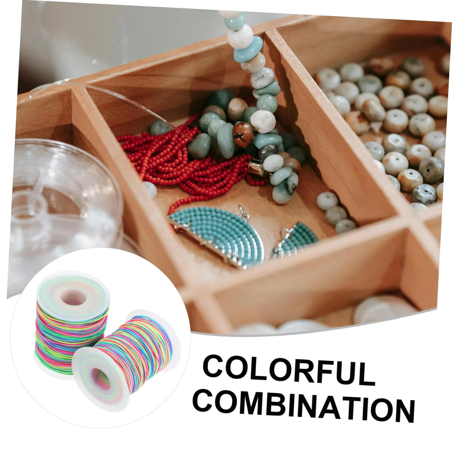 Angoily Filo Elastico Braccialetti Colorato 2 Pezzi Bijoux