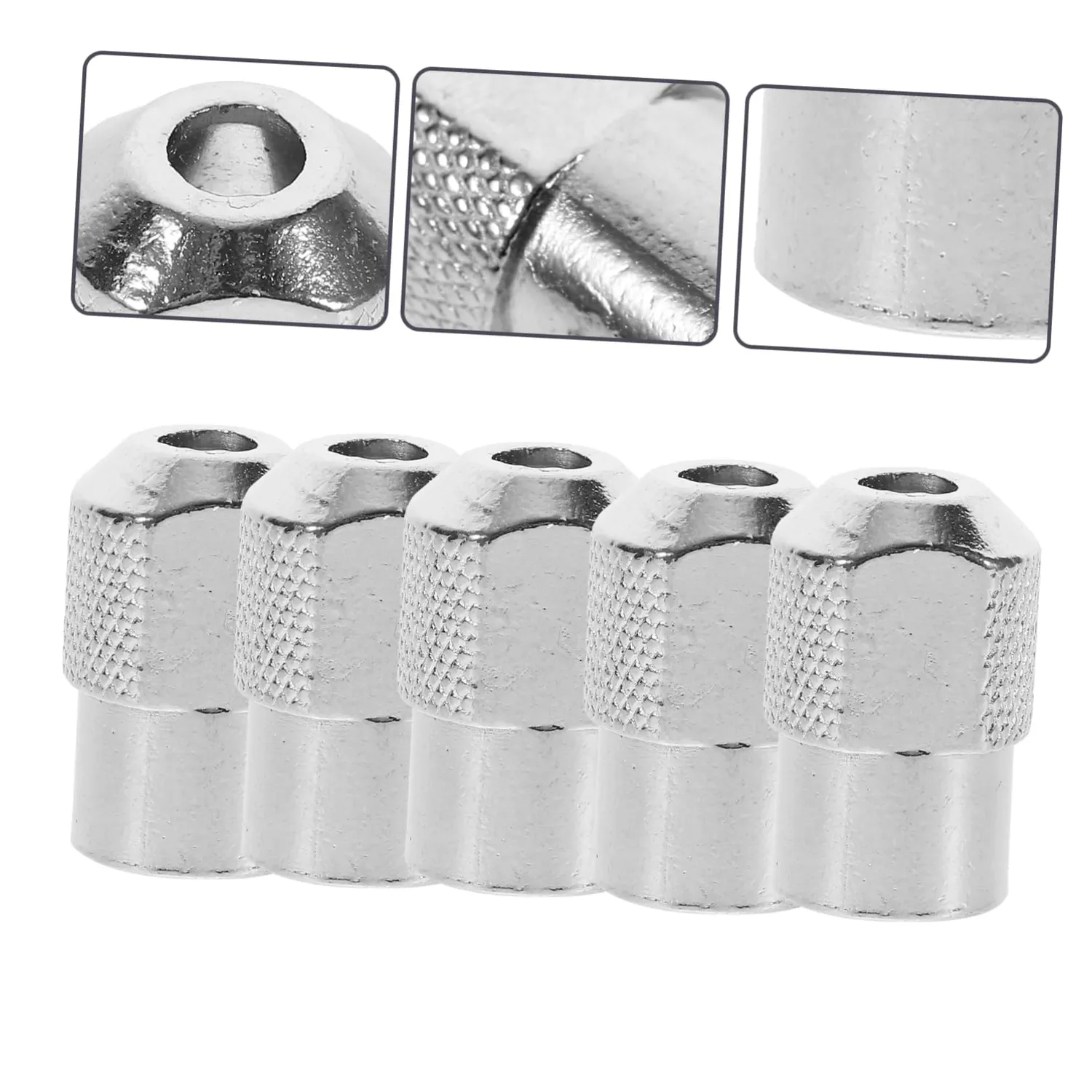 Angoily Dadi Argento M8x0.75 Lega Zinco Mandrino 5 Pezzi