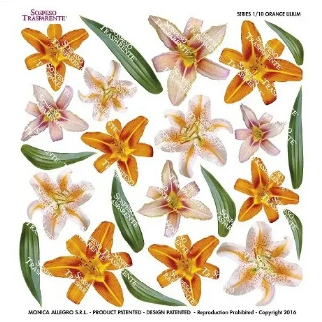 Sospeso foglio gelatina Orange Lilium 3D fiori