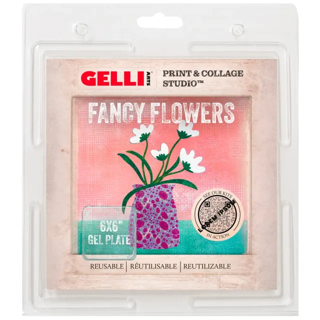 Gelli Arts Fancy Flowers Collage Set kit collage floreale 6x6