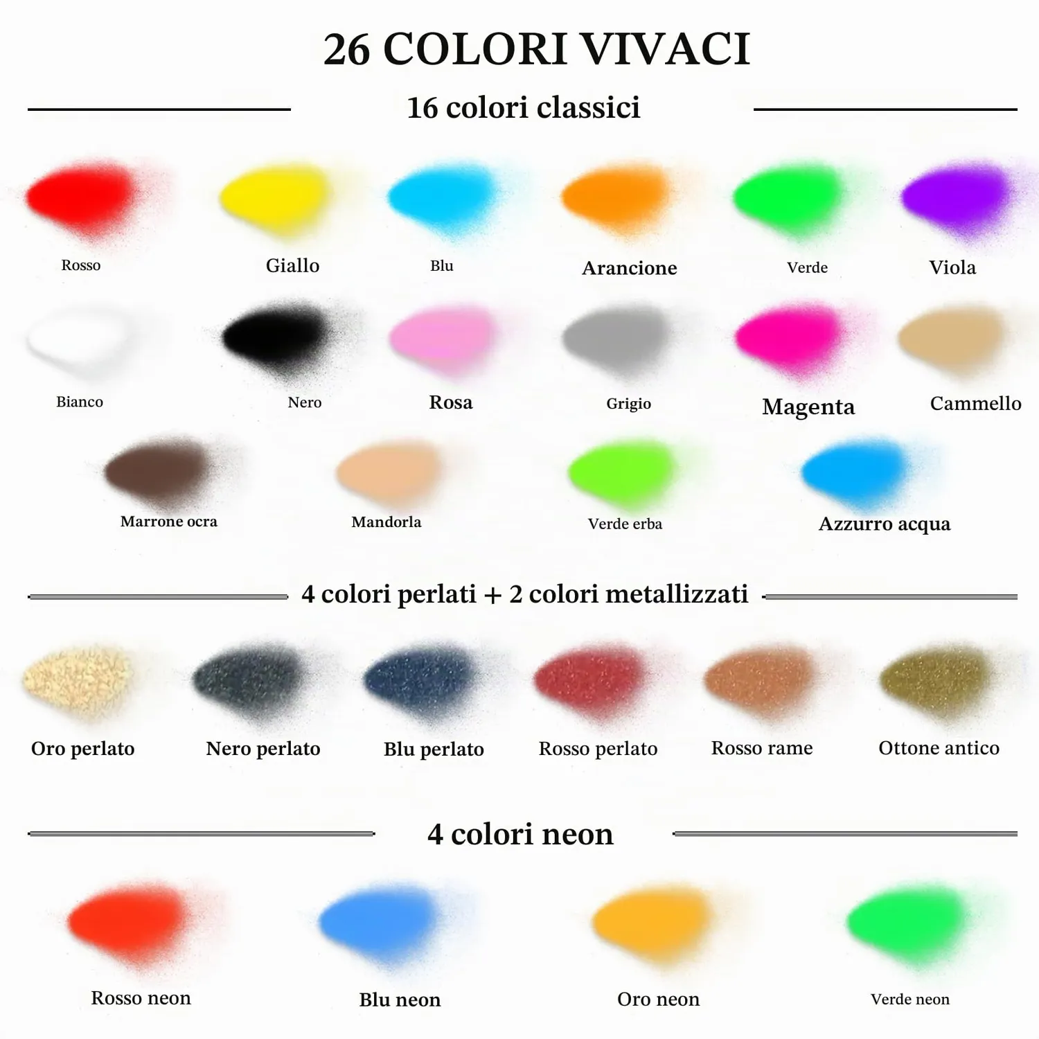 Sigwong Set 26 Colori Acrilici Aerografo 20ml Pronti all'Uso