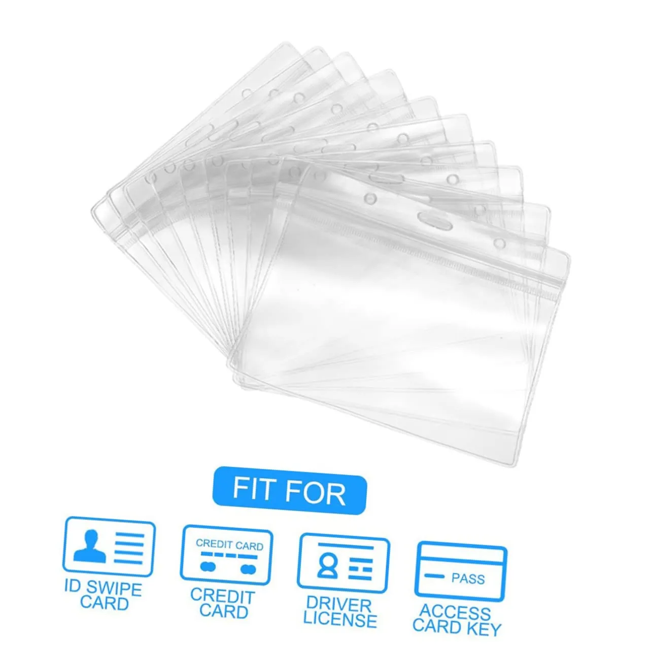 Angoily Porta Tessere Trasparente PVC Doppio Foro 20 Pezzi