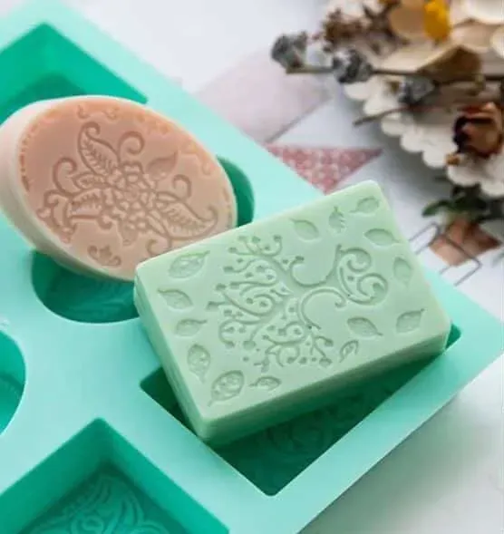 Artsoap Arabeschi stampo silicone sapone doppio rettangolare ovale