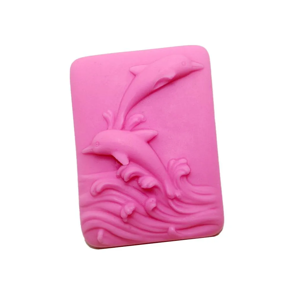ArtSoap Delfini stampo silicone quadrato motivo marino