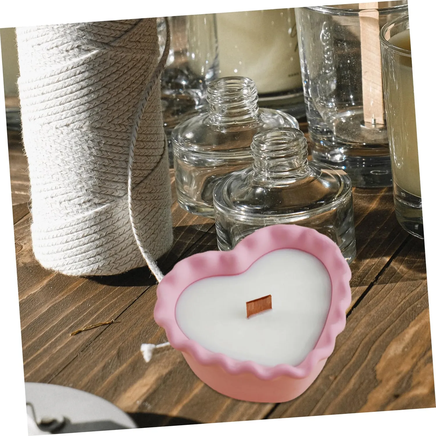 Angoily stampo silicone cuore candele 2 pezzi