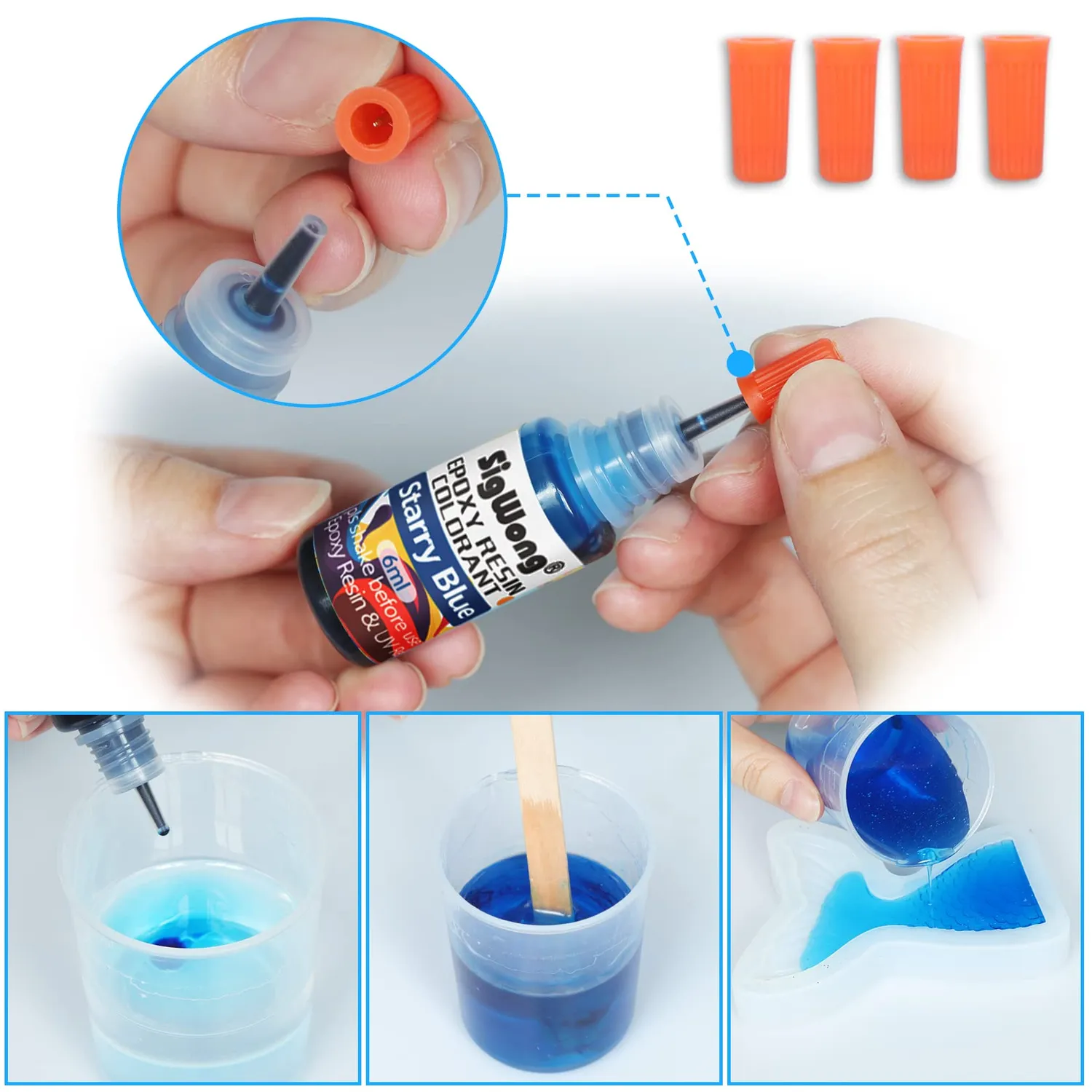 Sigwong Pigmenti Resina Epossidica Liquidi 24x6 ml