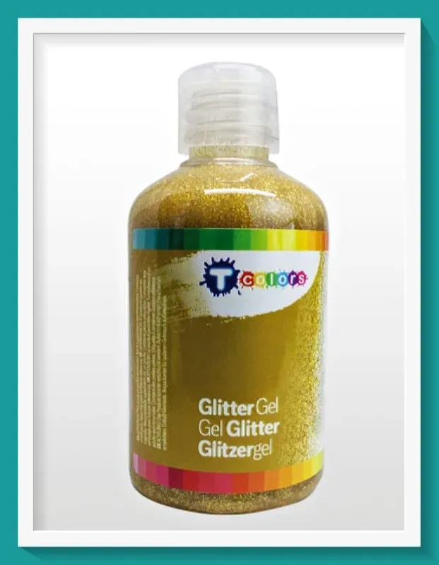 Tcolors 44584 gel glitter colla 125 ml oro coprente