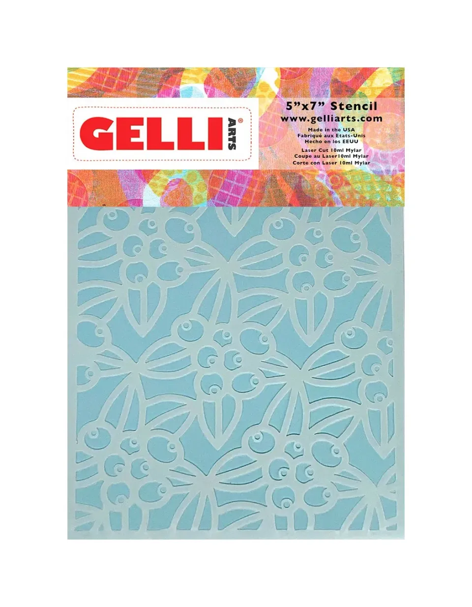 Gelli Arts Gaultheria 5x7 stencil bacche invernali