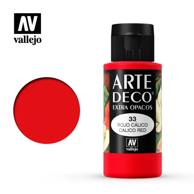 Vallejo Arte Deco Calico Red 033 colore acrilico 60ml coprente