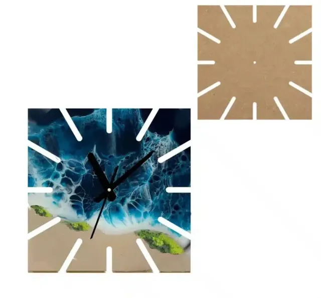 Naturesin Pannello MDF orologio quadrato 40x40 cm liscio