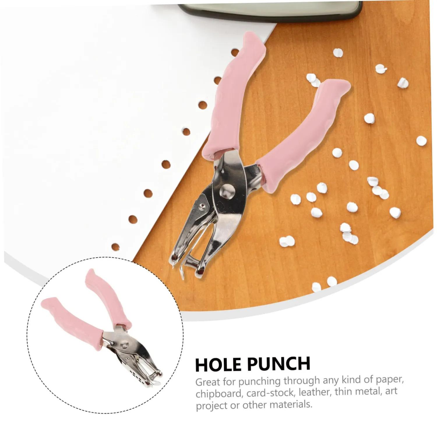 Angoily perforatore singolo rosa per carta e cartoncino
