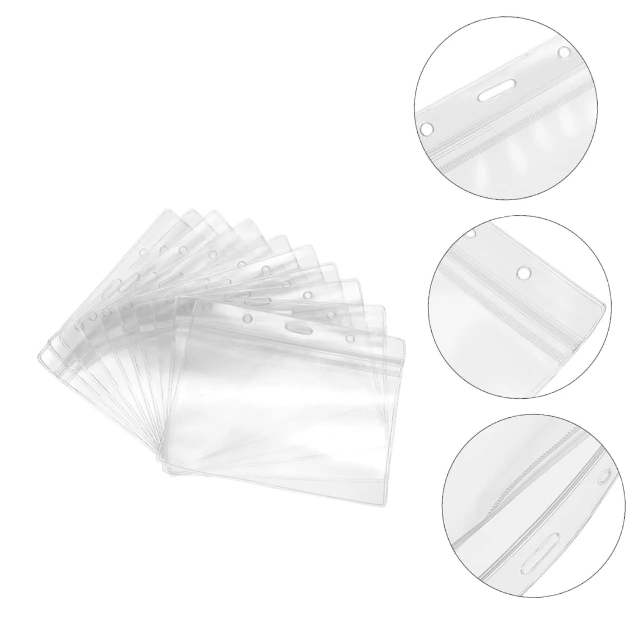 Angoily Porta Tessere Trasparente PVC Doppio Foro 20 Pezzi