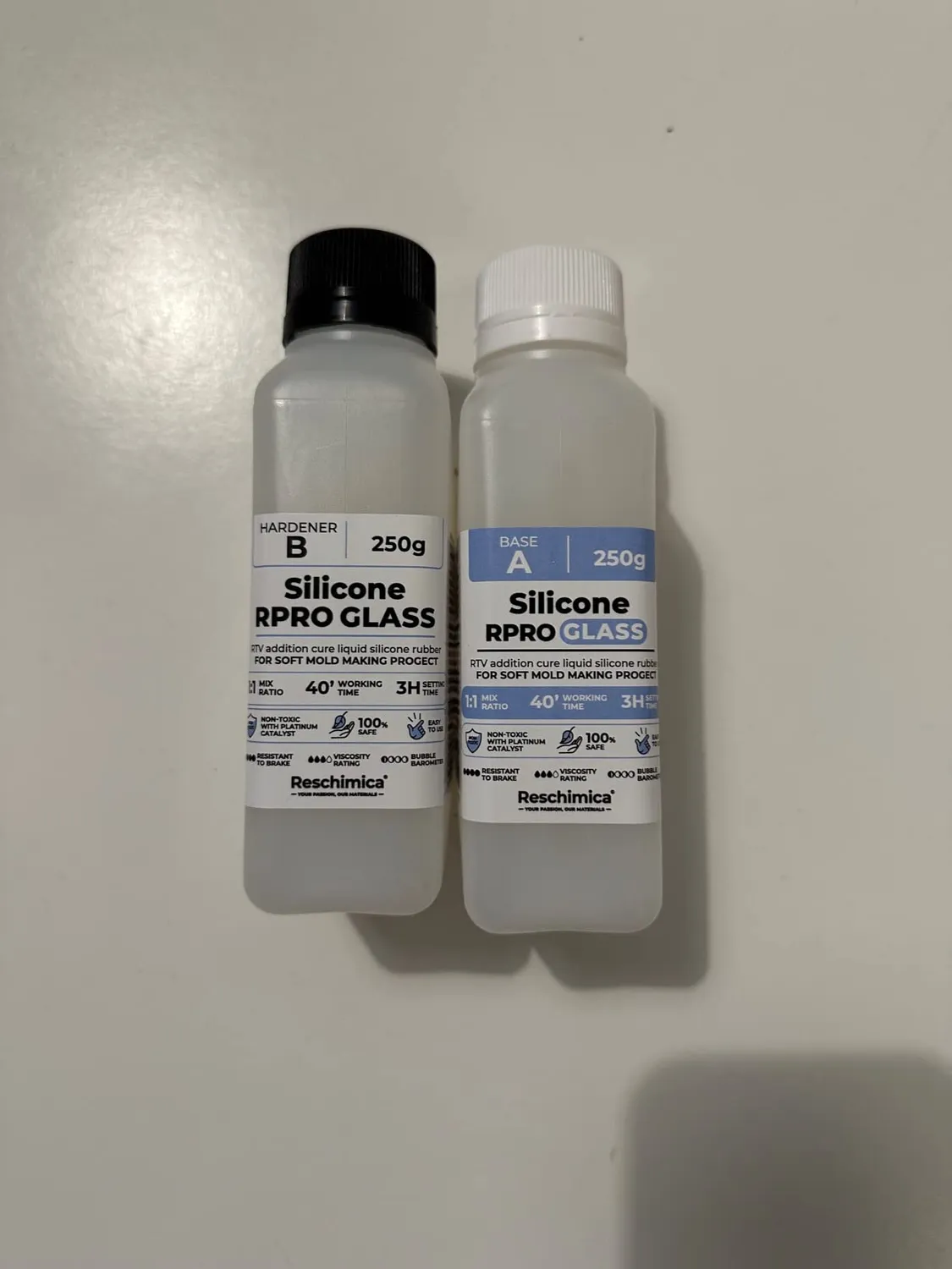 Reschimica R Pro Glass gomma siliconica traslucida 1 kg 12 Shore