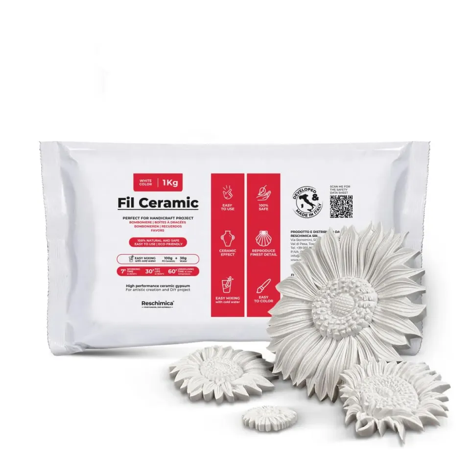 Reschimica Fil Ceramic Gesso Ceramico Stampi 1 Kg Grigio