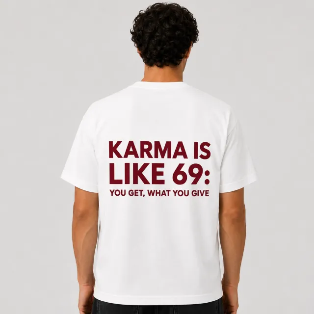 Pressink Karma 69 t-shirt uomo scritta rossa