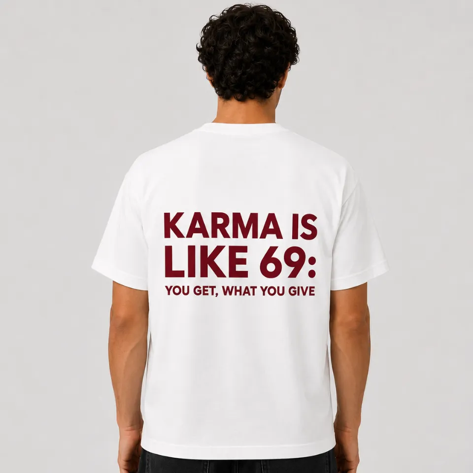 Pressink Karma 69 t-shirt uomo scritta rossa