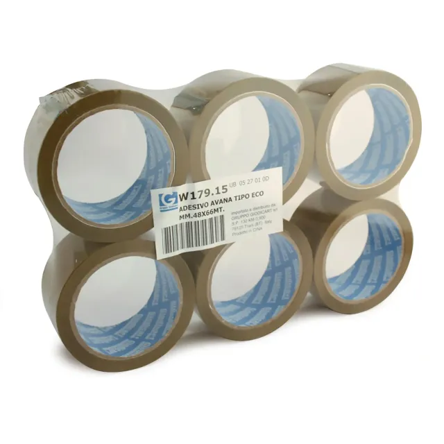 Giodicart School Nastro Adesivo Avana 48x66 6 Rotoli