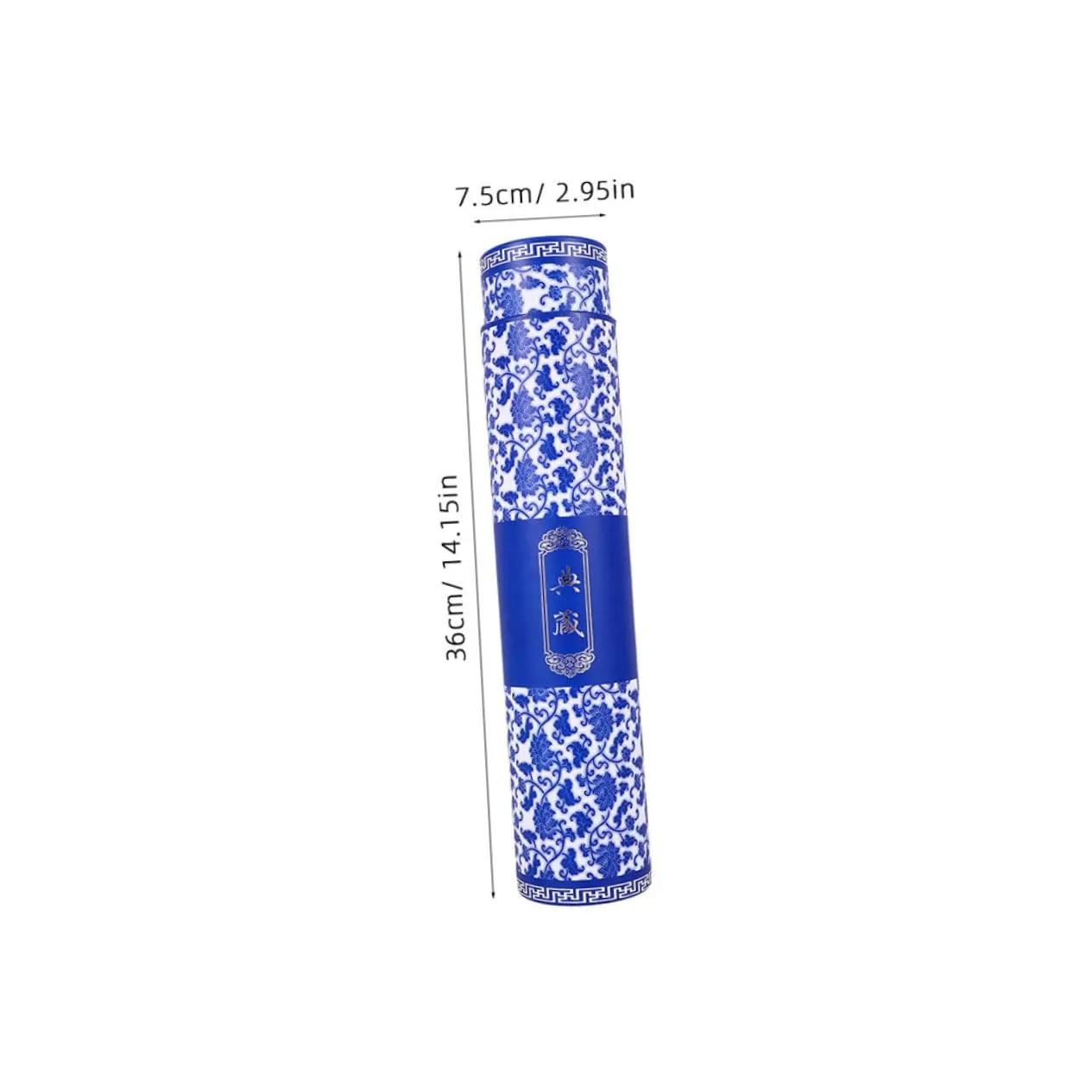 Angoily tubo porta poster blu 2 pezzi decorato