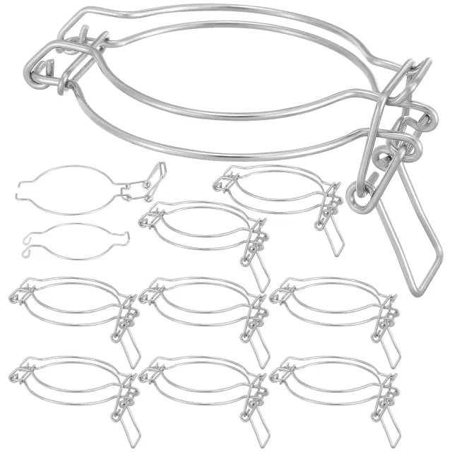 Angoily fibbia chiusura barattoli 10 pezzi argento inox