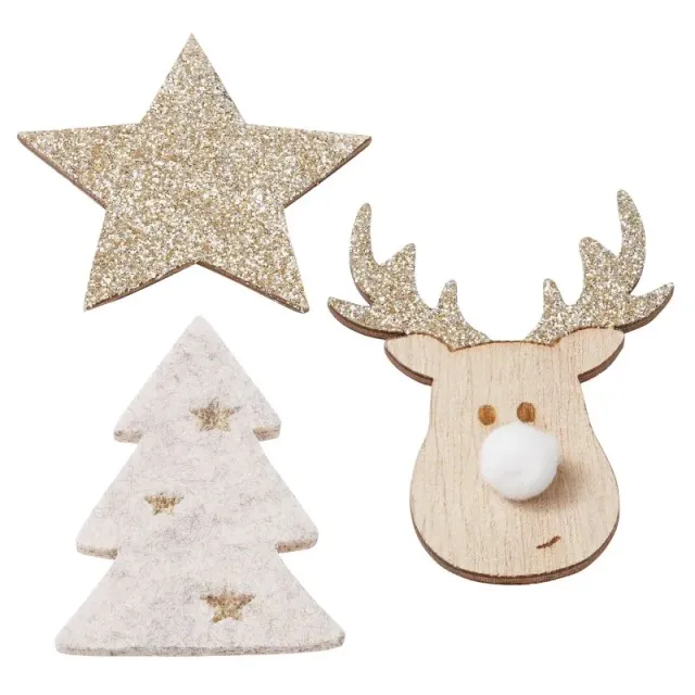 Deco Foam 3270487 set 3 adesivi natalizi 4,5-6,5 cm