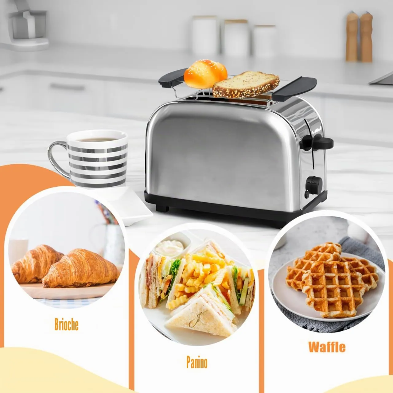 Angoily Rack Toast Griglia Tostapane Acciaio Inox Pane Croccante