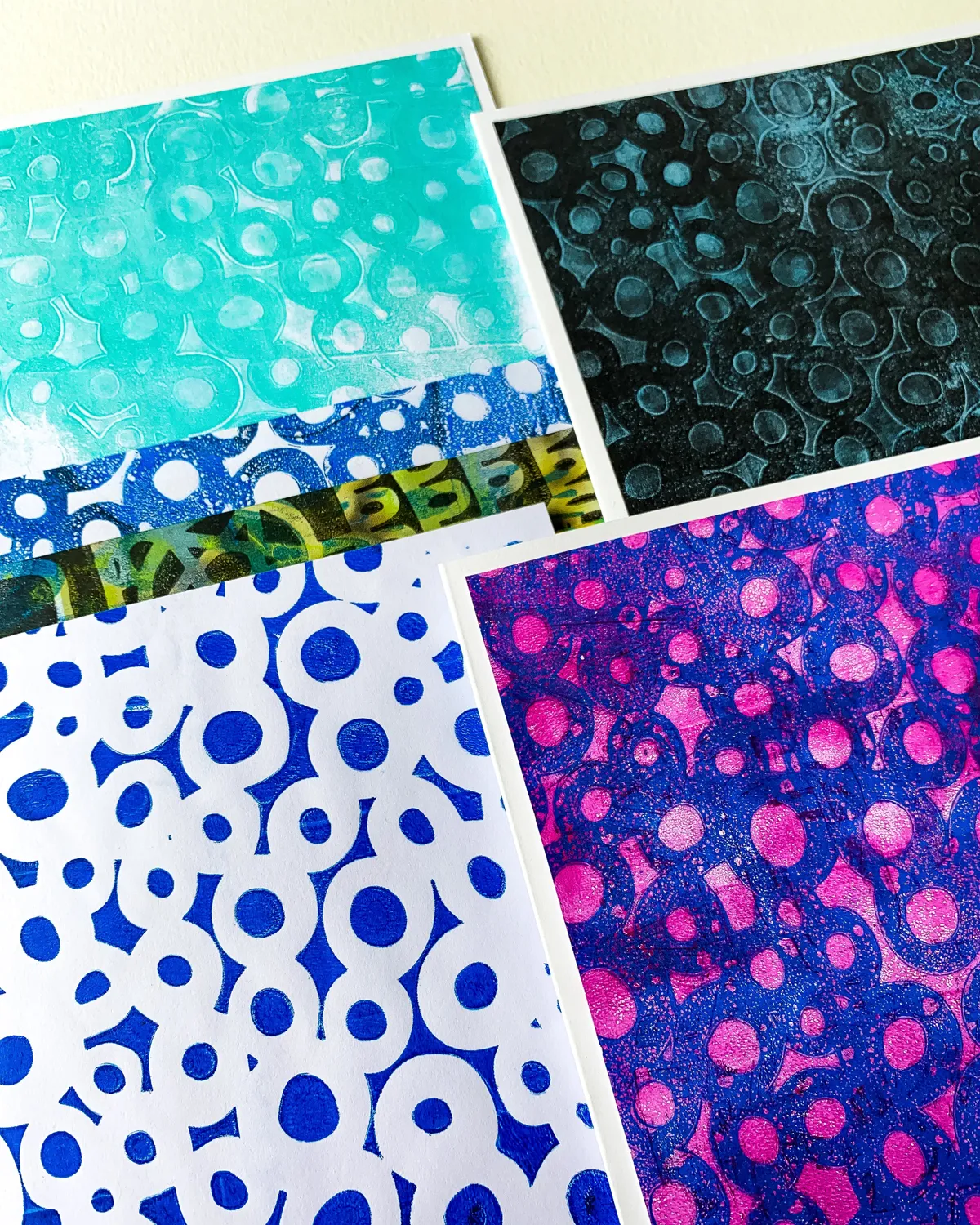 Gelli Arts stencil dot 5"x7" Marsha Valk mylar