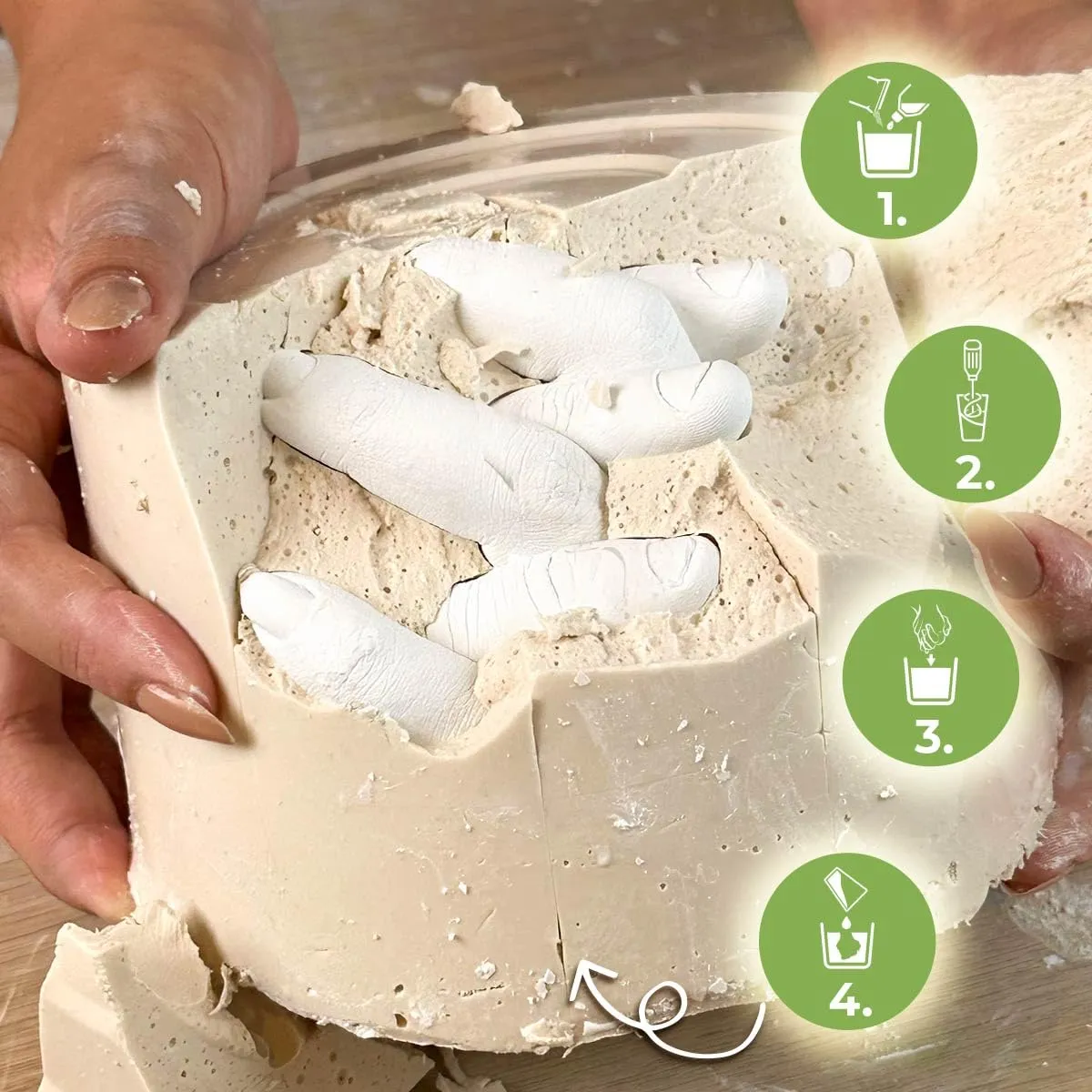 Reschimica Love Cast Kit Calco Mani Coppia Famiglia Alginato Gesso