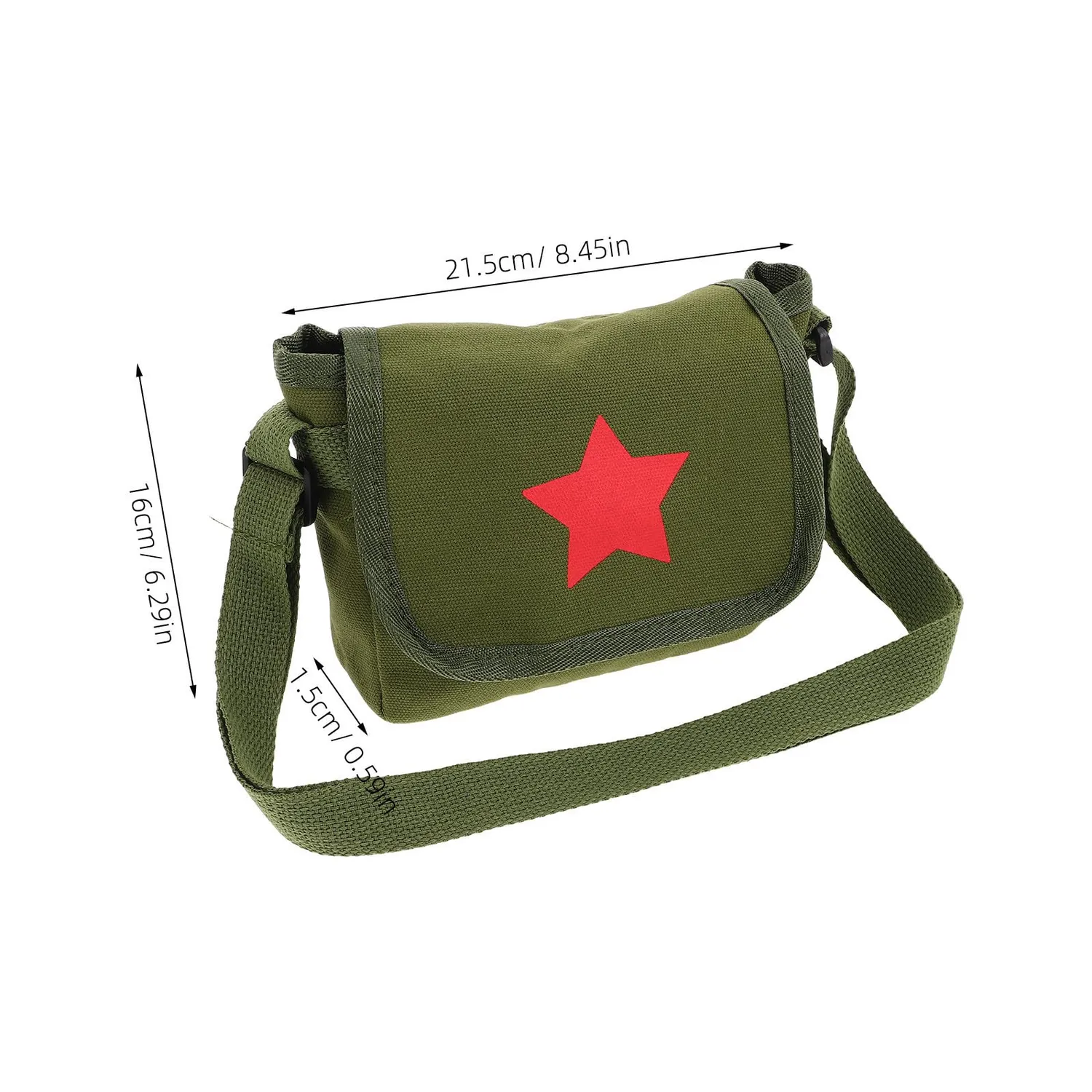 Angoily Borsa Tracolla Canvas Stella Verde 21,5 cm Ragazzi