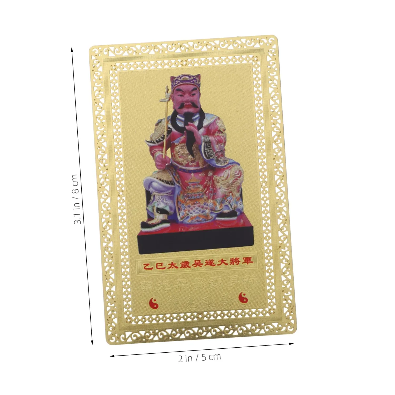 Angoily Tai Sui amuleto cinese carta ottone dorato portafoglio