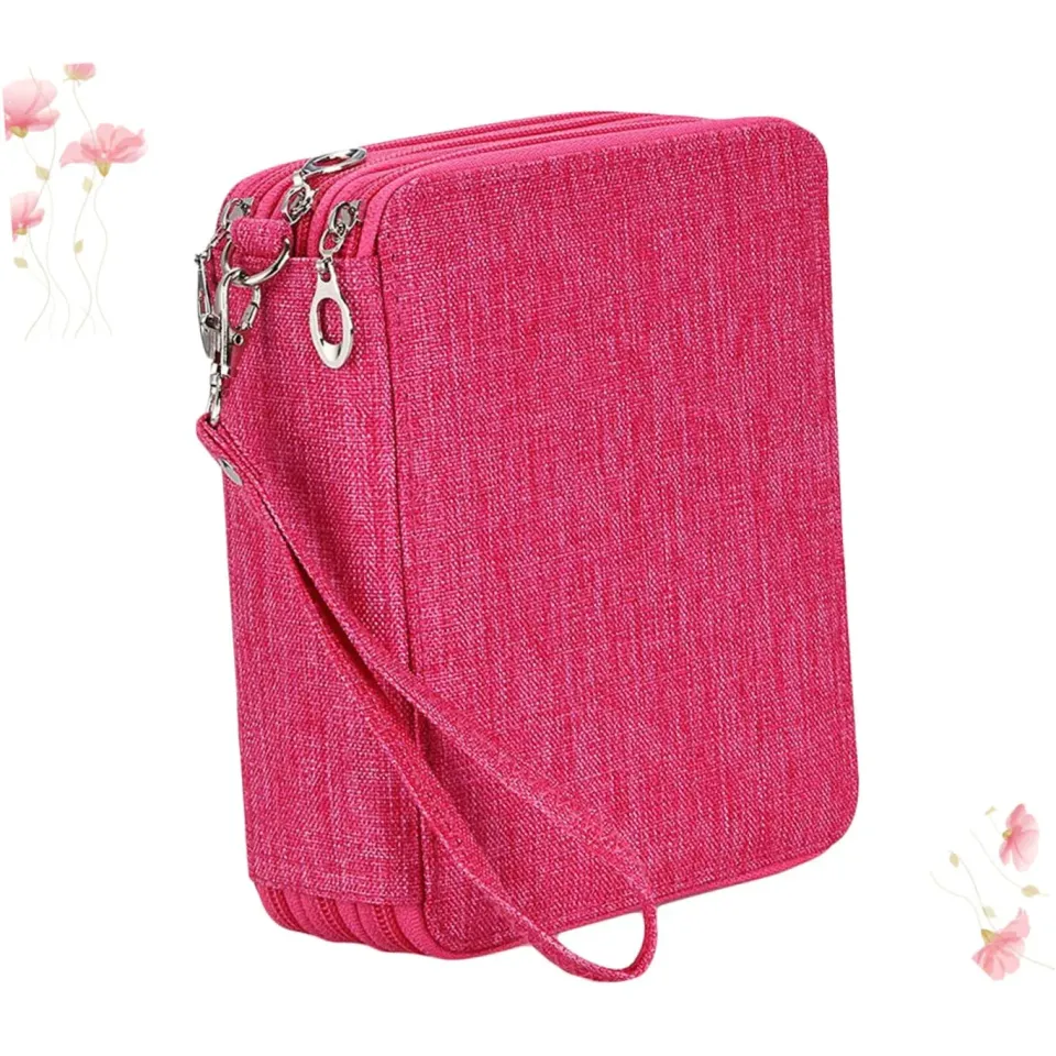 Angoily astuccio oxford roseo 3 scomparti 78 posti