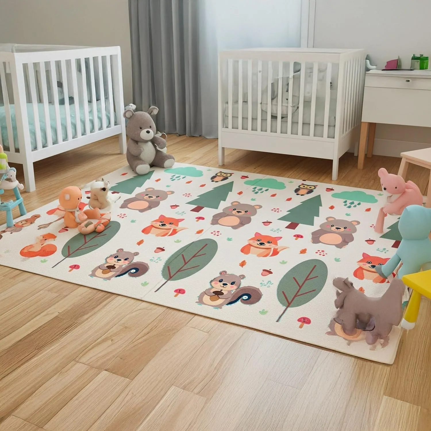 Giodicart Tappetino Gioco Pieghevole 200x150 cm Bosco Verde 10 mm