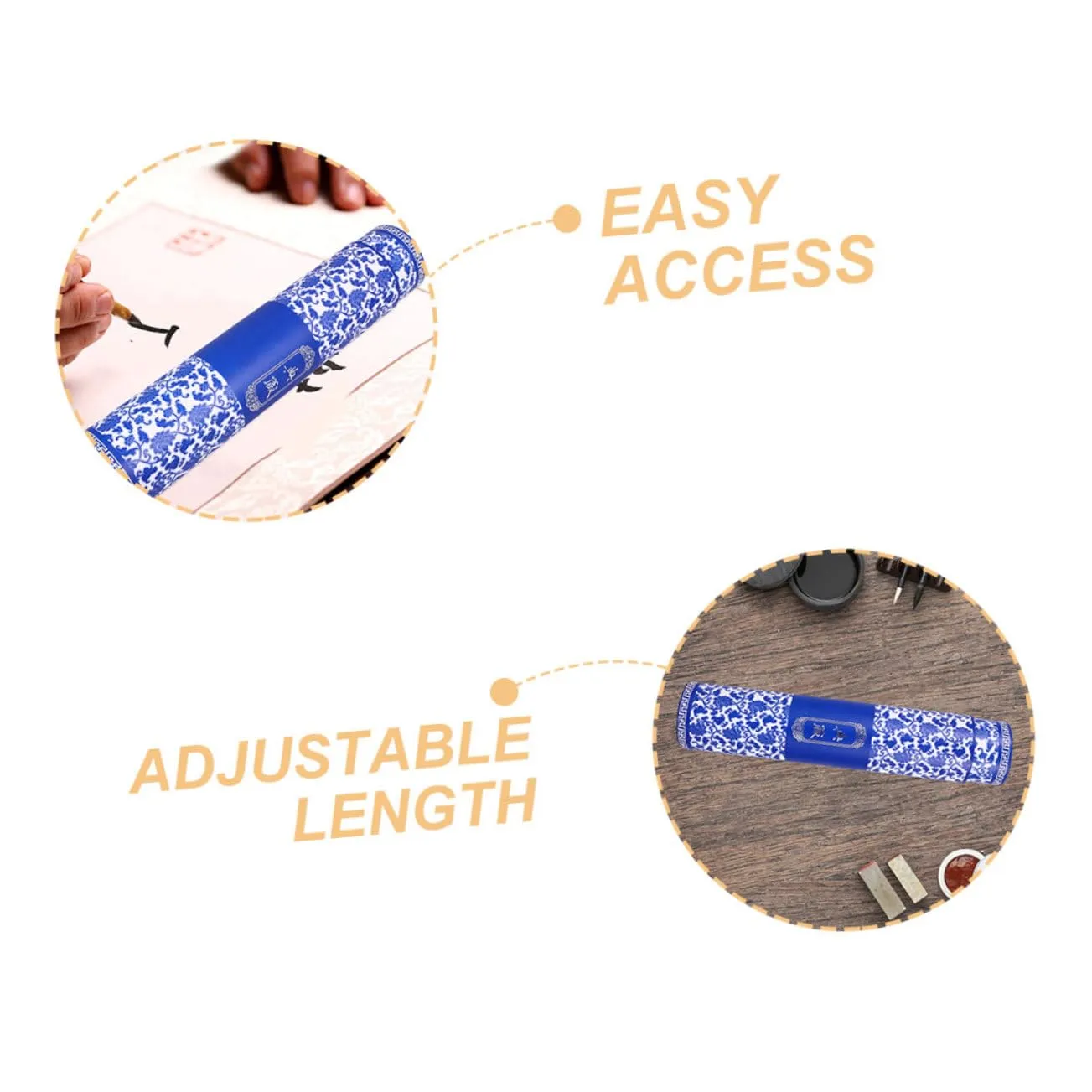 Angoily tubo porta poster blu 2 pezzi decorato