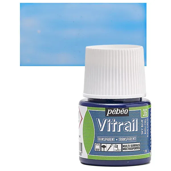 Pebeo Vitrail 36 smalto vetro Sky Blue 45 ml trasparente