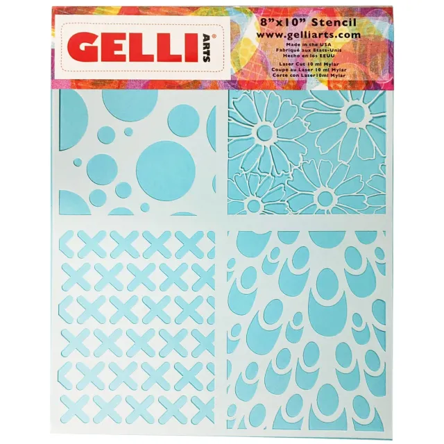 Gelli Arts Multi-Design stencil gel printing 4 fantasie