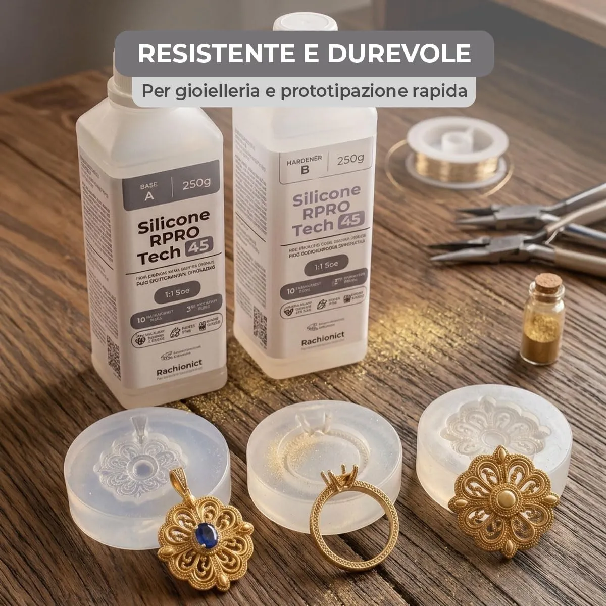 Reschimica R Pro Tech 45 gomma siliconica stampi 500 gr traslucida