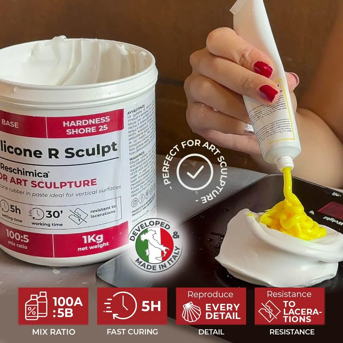 Reschimica R Sculpt gomma siliconica in pasta 10 kg verticale